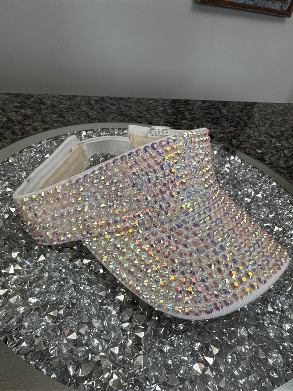 Crystal Rhinestone Visor - Iridescent Sparkle - Picture 3 of 10